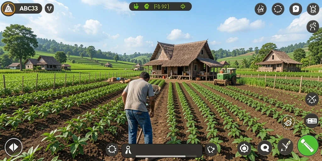 Gameplay seru dalam ABC33 dengan berbagai aktivitas bertani.