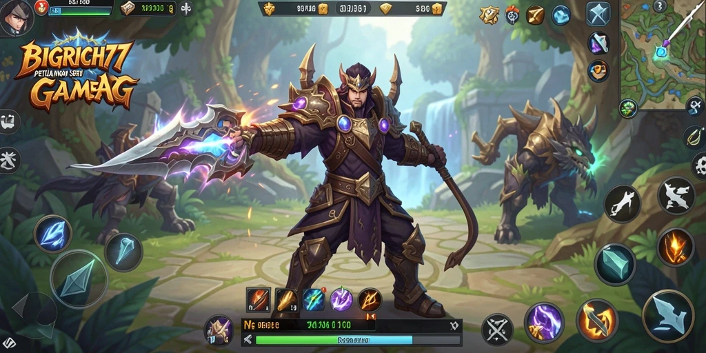 Screenshot gameplay BIGRICH77 yang menampilkan aksi pertempuran seru.