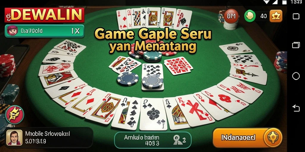 Tampilan gameplay seru DEWALIN saat bermain Gaple.