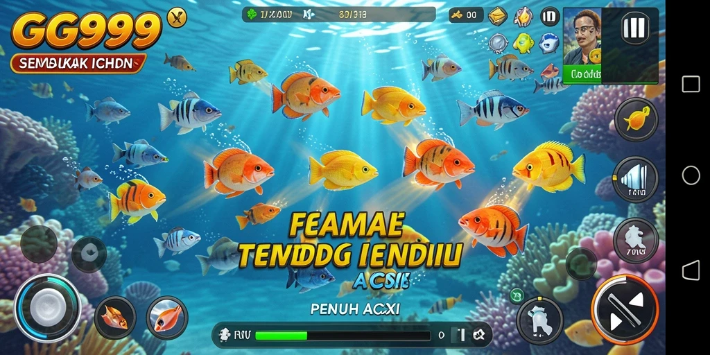 Gameplay GG999 dengan aksi menembak ikan yang seru.