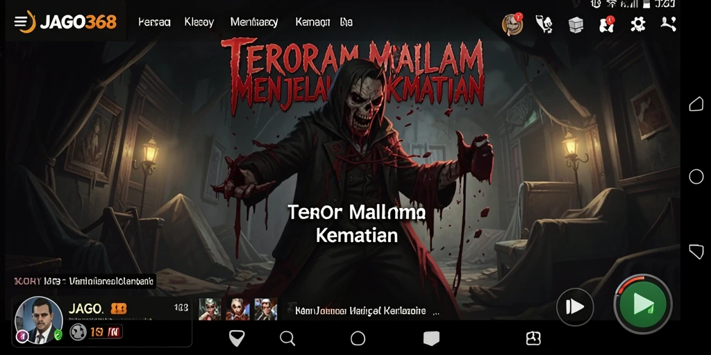 Screenshot permainan JAGO368 yang menunjukkan suasana menakutkan dalam gameplay.
