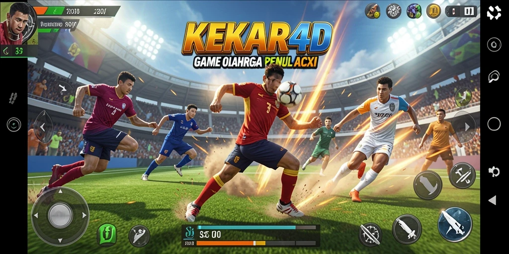 Tampilan gameplay seru dalam KEKAR4D dengan aksi olahraga yang mendebarkan.