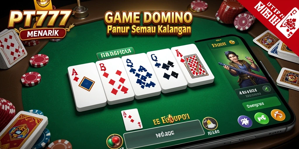 Screenshot gameplay PT777 yang menampilkan momen seru permainan Domino.