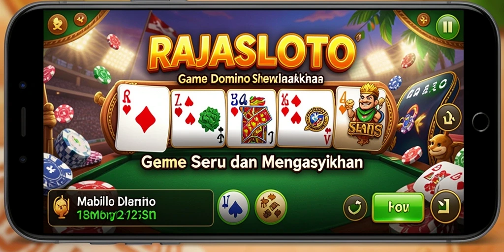 Tampilan gameplay RAJASLOTO dengan aksi domino yang seru.