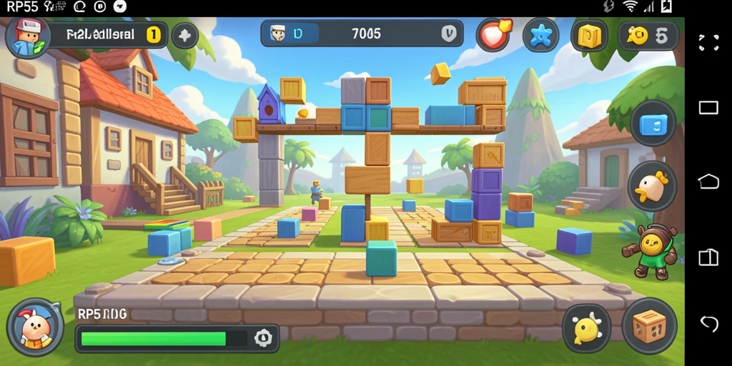Screenshot gameplay RP55 menampilkan teka-teki yang menantang dan grafis menarik.