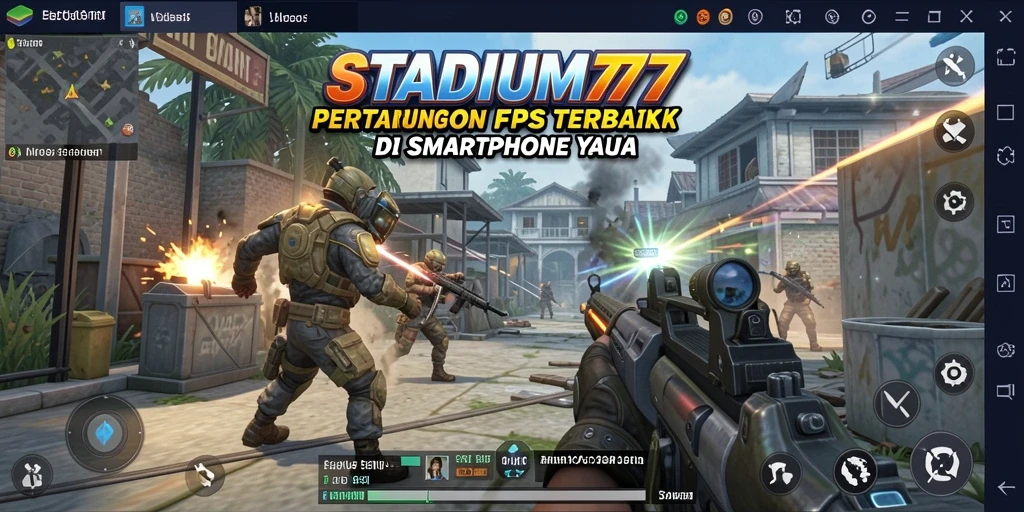 Tampilan gameplay menegangkan dari STADIUM77 dengan aksi FPS seru.