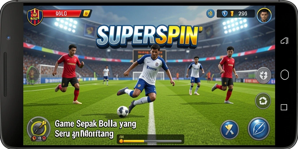 Tampilan permainan <strong>SUPERSPIN</strong> yang seru dan mendebarkan di lapangan.