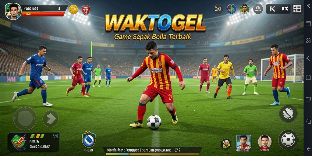 Tangkapan layar WAKTOGEL menampilkan aksi seru permainan sepak bola.