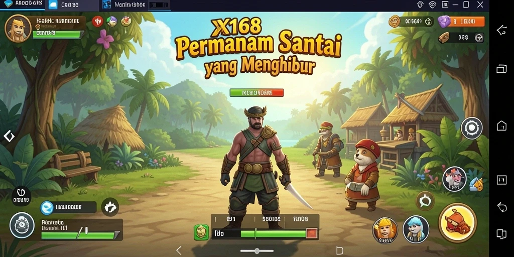 Tampilan gameplay X168 yang menawan dan penuh warna.